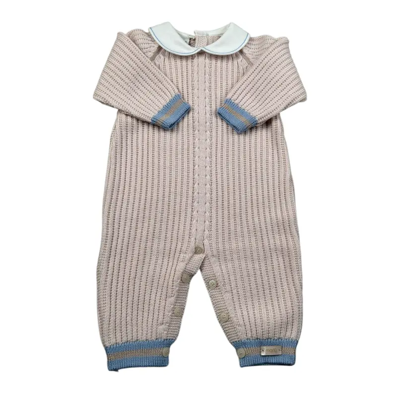 Marlu' Tutina Manica Lunga tinta unita con Colletto Beige per Neonato