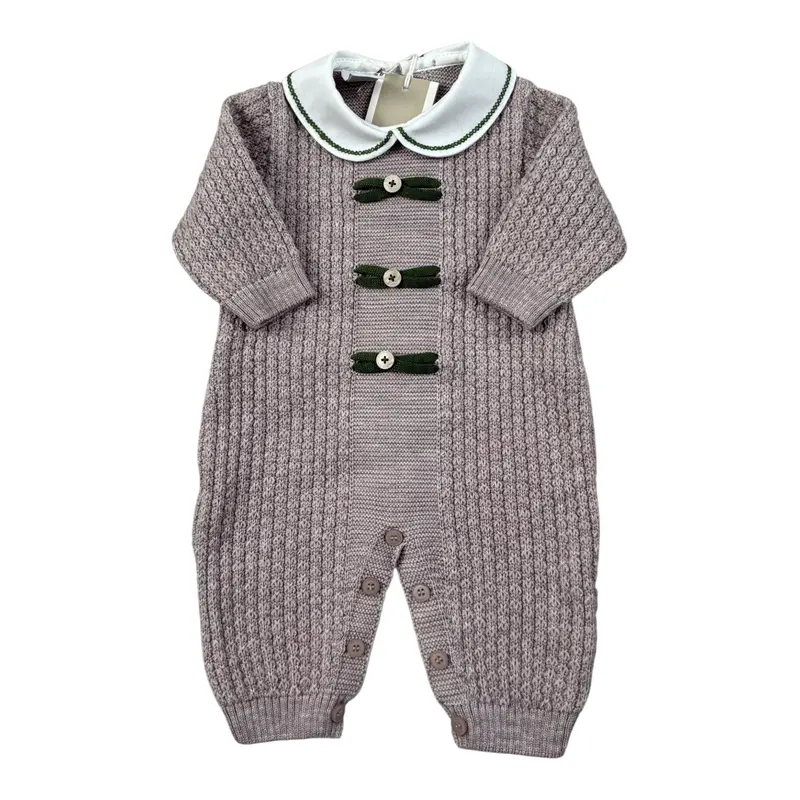 Marlu' Tutina tinta unita con Colletto Beige per Neonata
