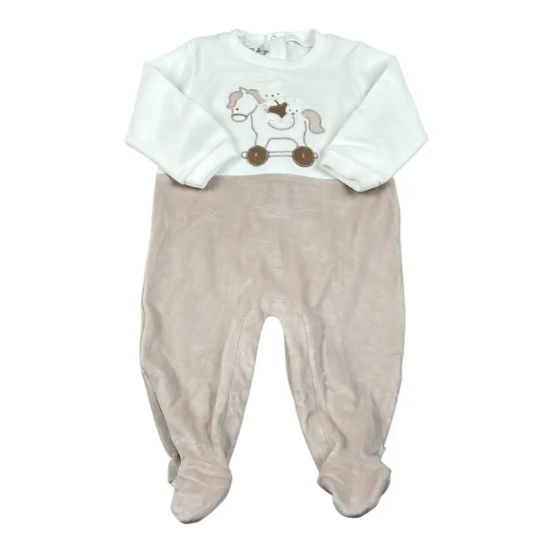 Melby Tutina Bicolore con Stampa Bianco per Neonato