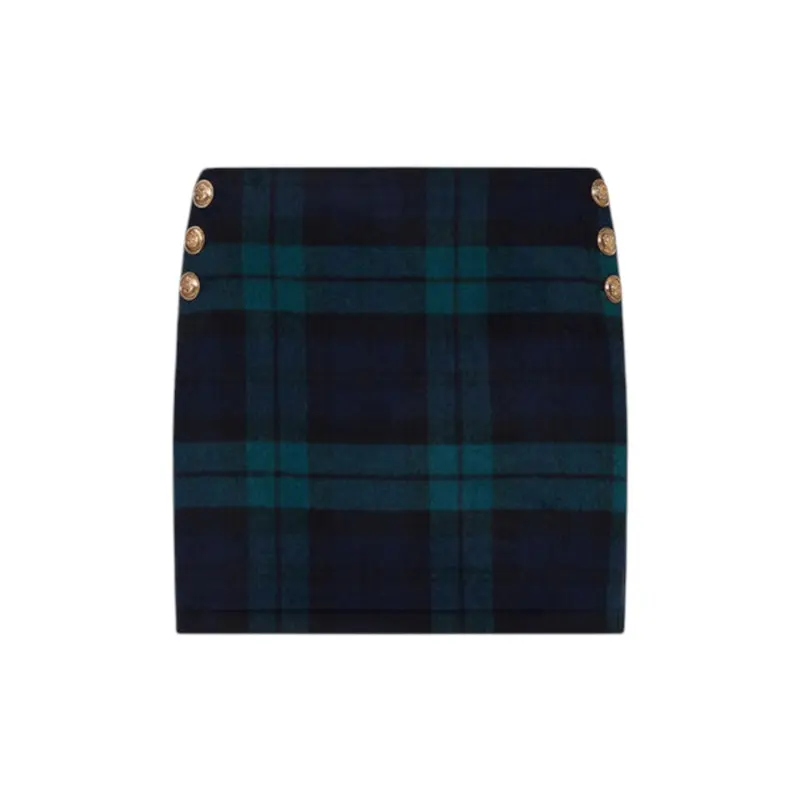 Minigonna donna tartan in lana