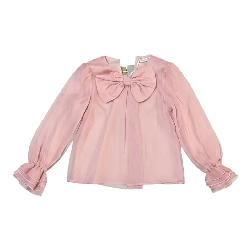 Miss Grant Camicia Manica Lunga tinta unita Rosa per Neonata