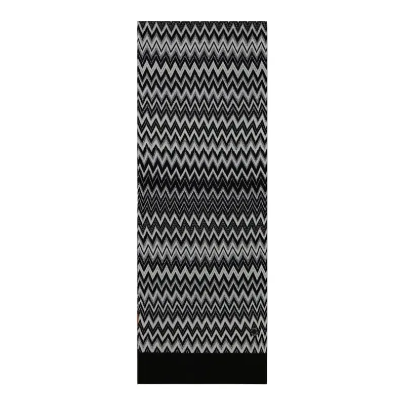 Missoni Sciarpa Bicolore con Fantasia Nero per Bambina