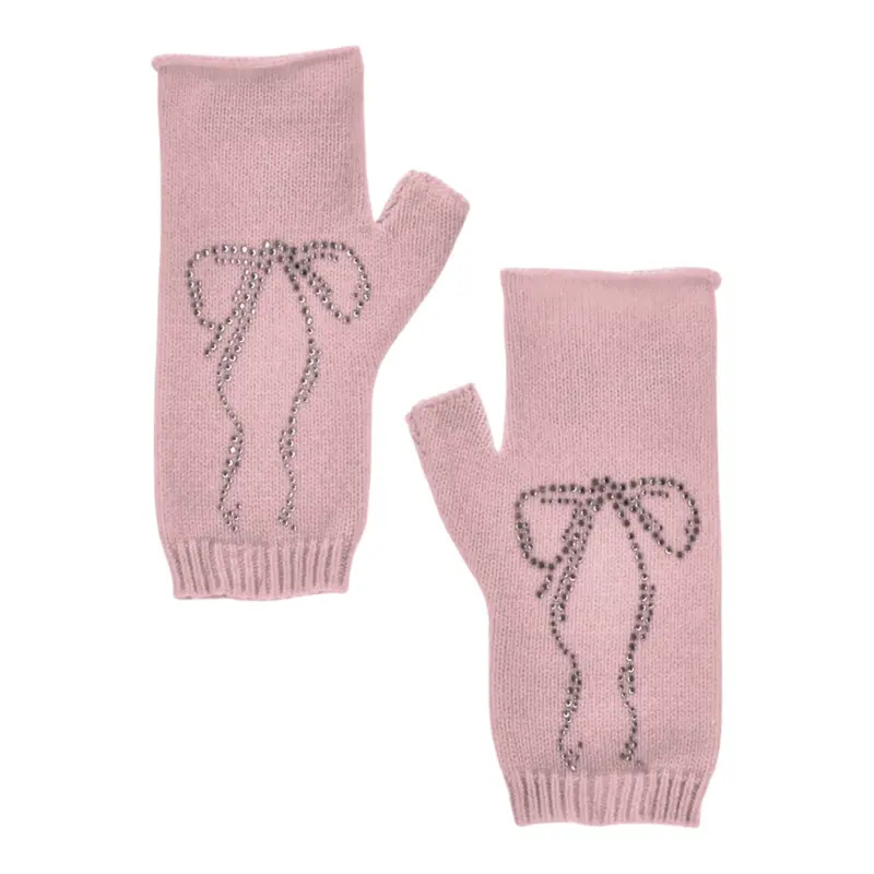 Monnalisa Guanti tinta unita con Brillantini Rosa per Bambina