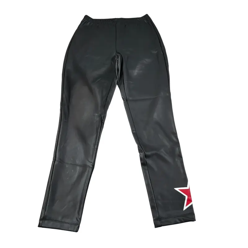 Monnalisa Leggins In Ecopelle tinta unita Nero per Bambina