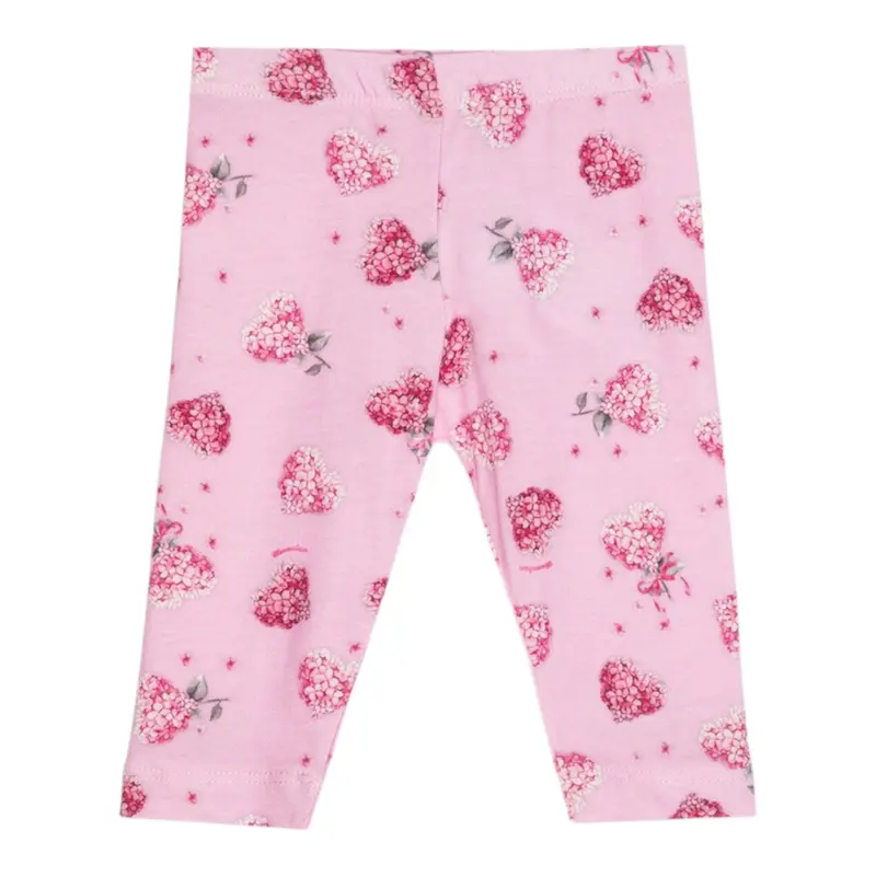 Monnalisa Leggins Tint Unita con Stampe Rosa per Neonata