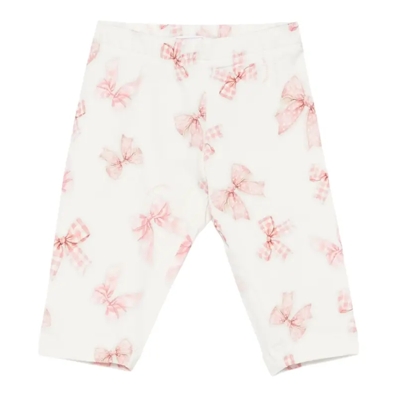 Monnalisa Leggins tinta unita con Stampe Panna per Neonata