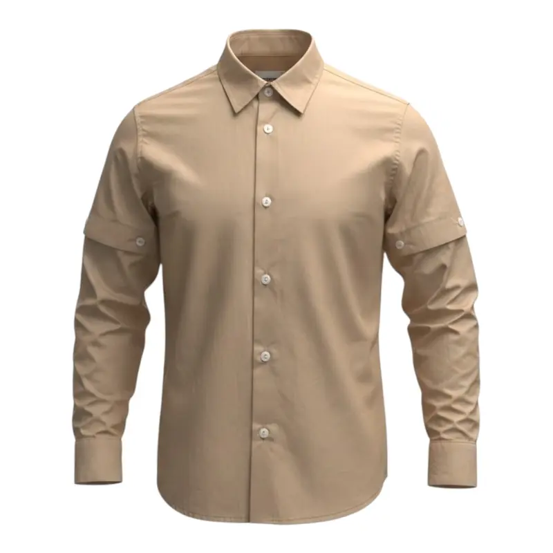Mood_One Camicia Manica Lunga Tinta Beige per Bambino