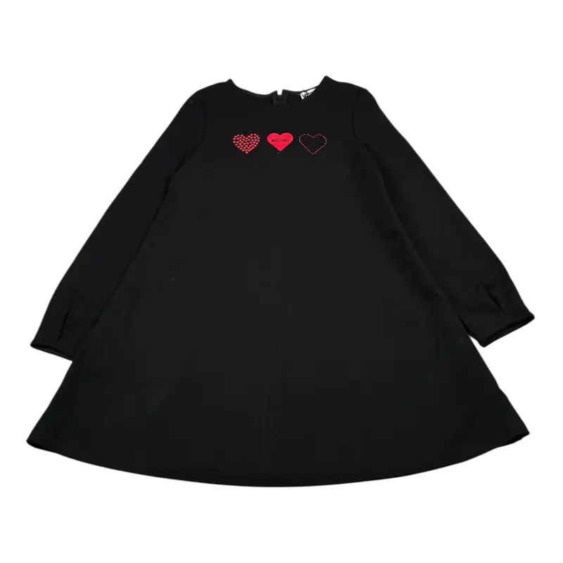 Moschino Abito Manica Lunga tinta unita Nero per Bambina