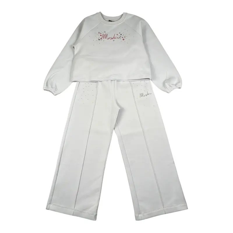 Moschino Completo 2 Pezzi Felpa-Pantalone Lilla per Bambina