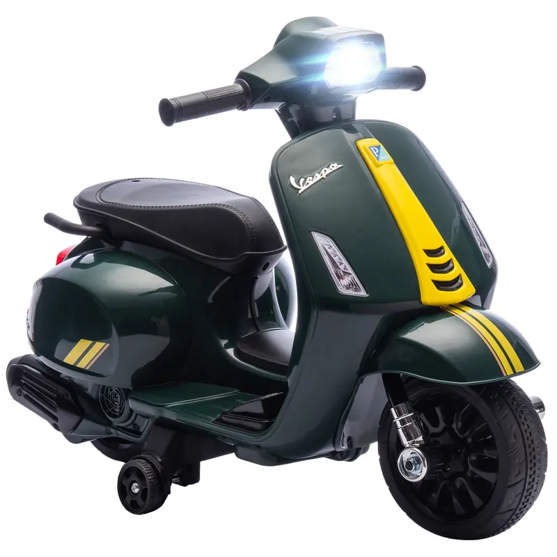 Moto Elettrica Vespa 6V per Bambini 2-6 Anni Verde