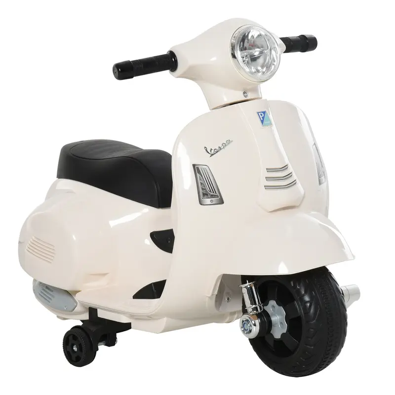 Moto Elettrica Vespa per Bambini 18-36 Mesi Bianca