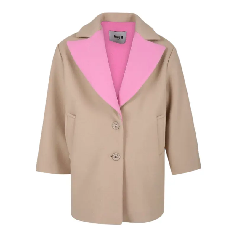 Msgm Cappotto tinta unita Beige per Bambina