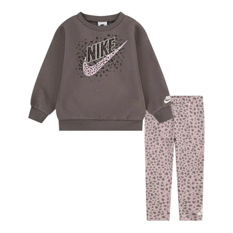 Nike Completo 2 Pezzi Felpa-Pantalone tinta unita Fango per Neonata