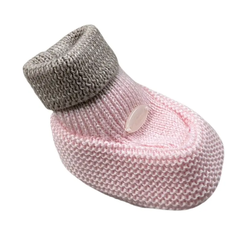 Ninnaoh Babbucce tinta unita In Filo Rosa per Neonata
