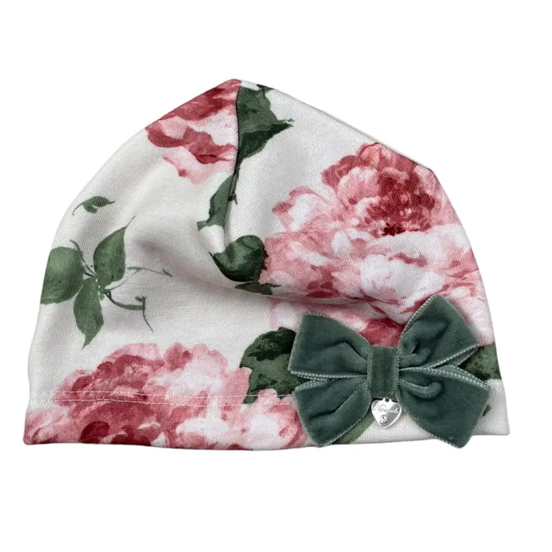 Ninnaoh Cappello tinta unita con Stampa Bianco per Neonata