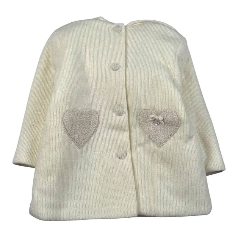 Ninnaoh Cappotto tinta unita con Cappuccio Panna per Neonata