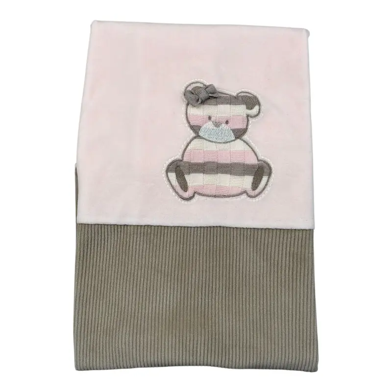 Ninnaoh Coperta tinta unita con Stampa Rosa per Neonata
