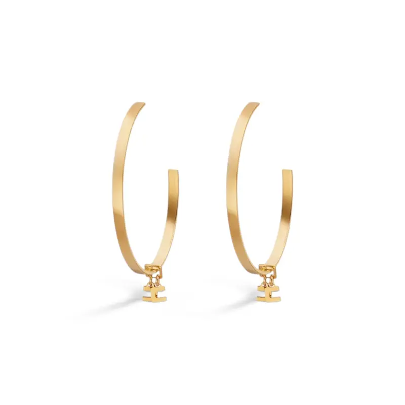 Orecchini donna curvi con logo