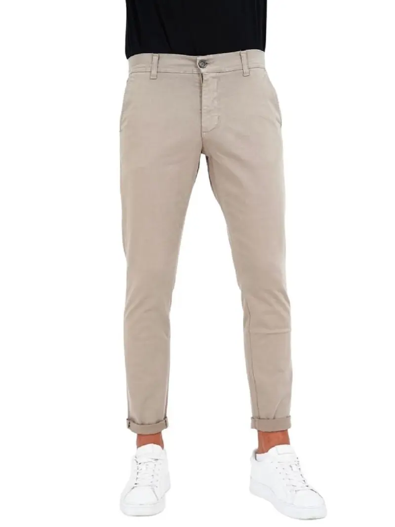 Pantalone Klixs Gian Beige modello 01166E chiusura con zip e bottone Klixs 01166E FANGO