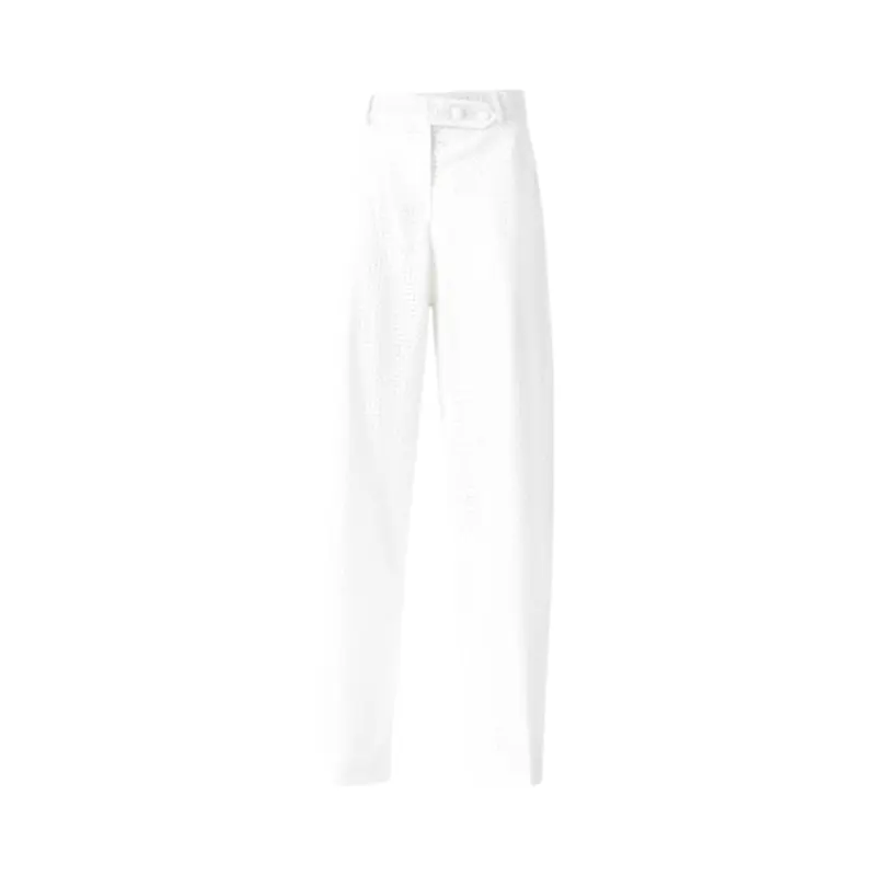Pantaloni donna barrel fit con strass