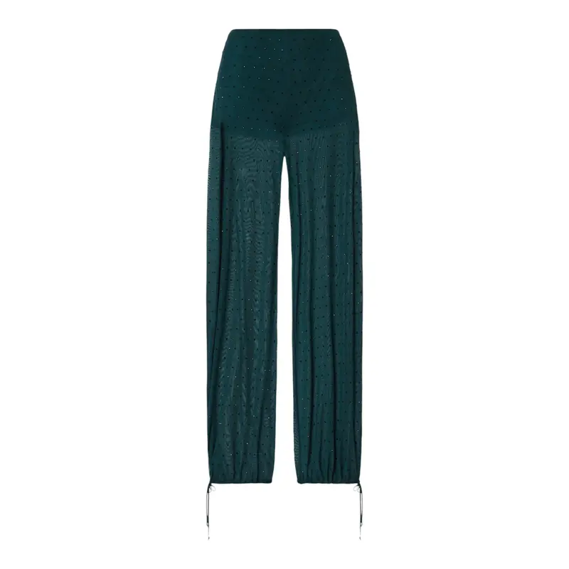 Pantaloni donna in tulle con ricami gioiello