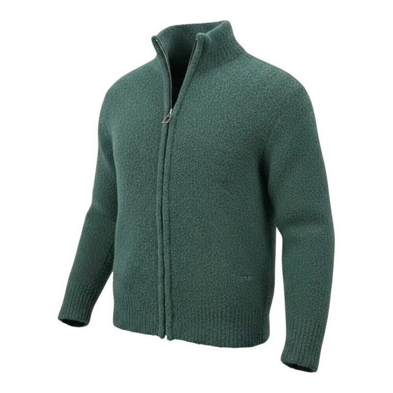 Paolo Pecora Maglia tinta unita con Zip Verde per Bambino