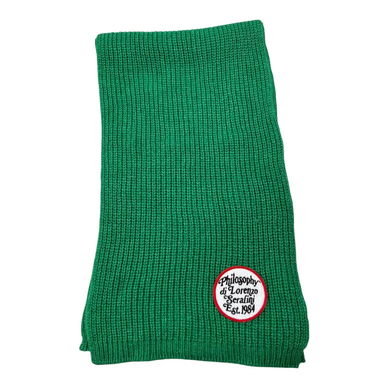 Philosophy Sciarpa tinta unita con Logo Verde per Bambina