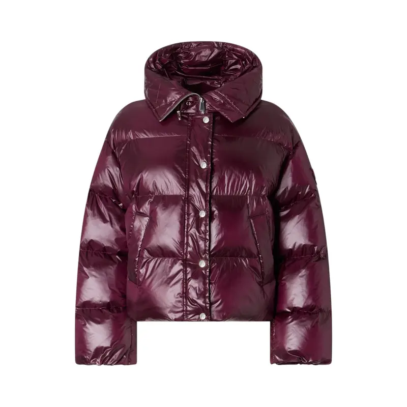 Piumino donna con cappuccio in tela tecnica
