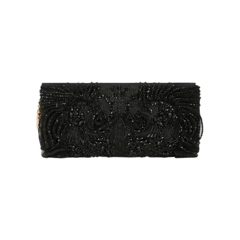 Pochette donna in raso con cristalli