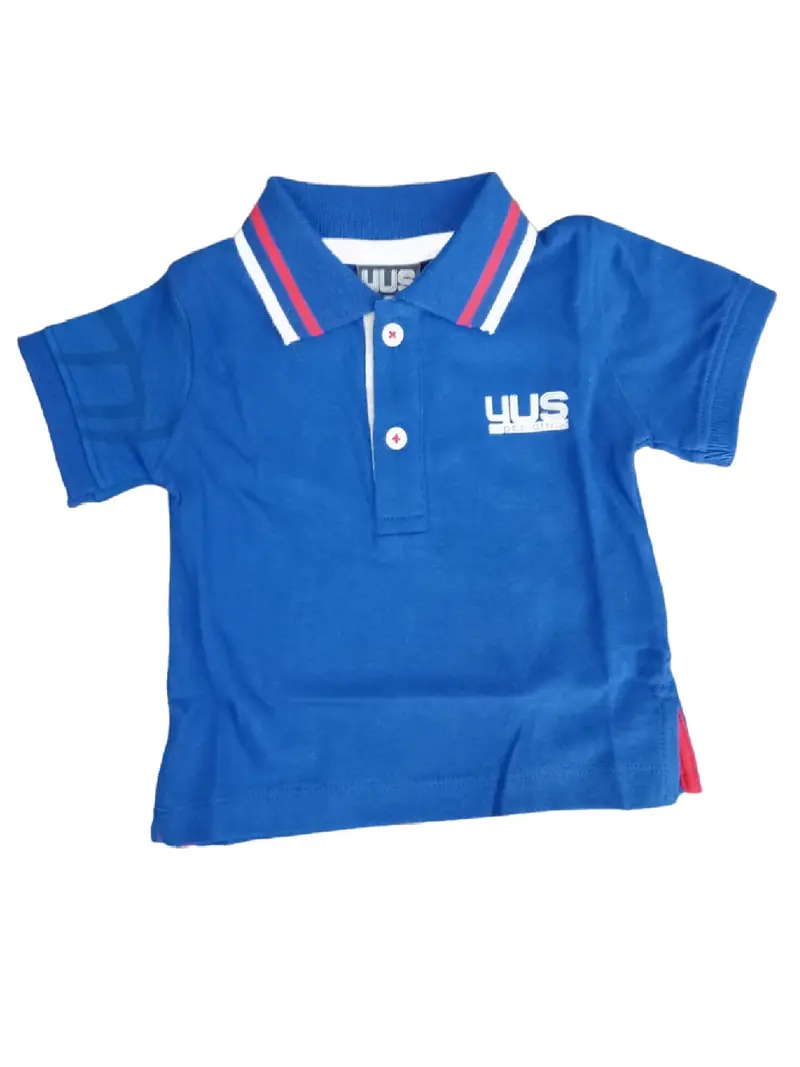 Polo Cesare Paciotti 4US Kids con stampa logo Cesare Paciotti PLP600BP BLU