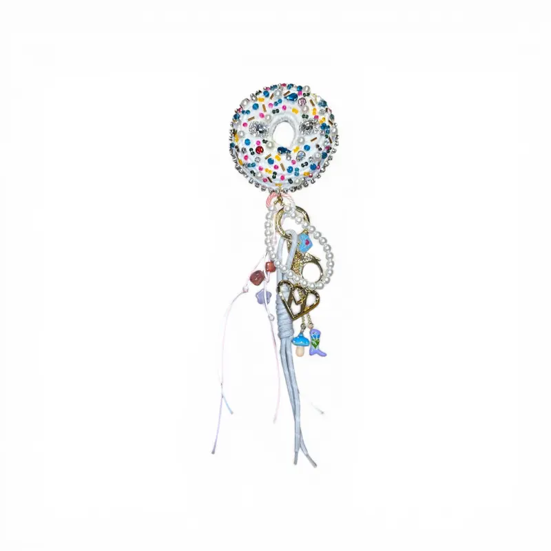 Portachiavi donna ciambella con strass