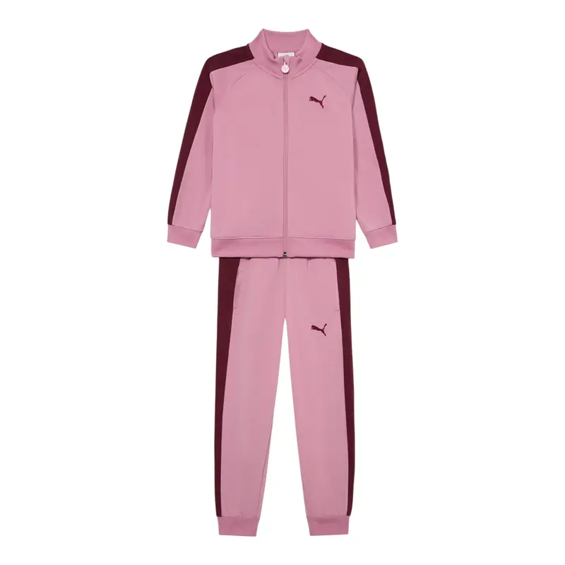 Puma Completo 2 Pezzi Felpa-Pantalone tinta unita Rosa per Bambina
