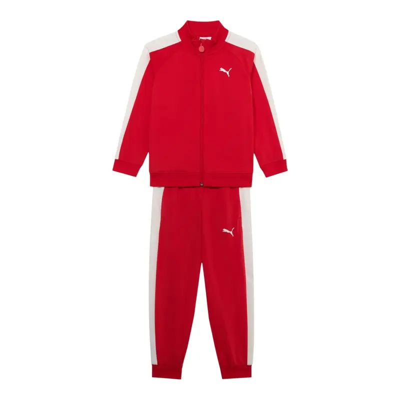 Puma Completo 2 Pezzi Felpa-Pantalone tinta unita Rosso per Bambina