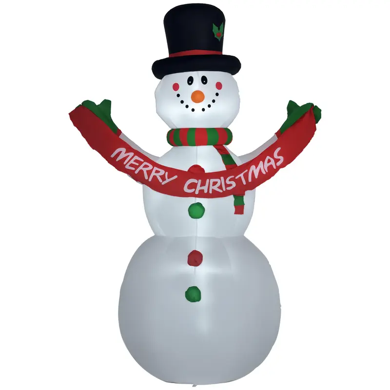 Pupazzo di Neve Gonfiabile 243 cm con 3 Luci LED
