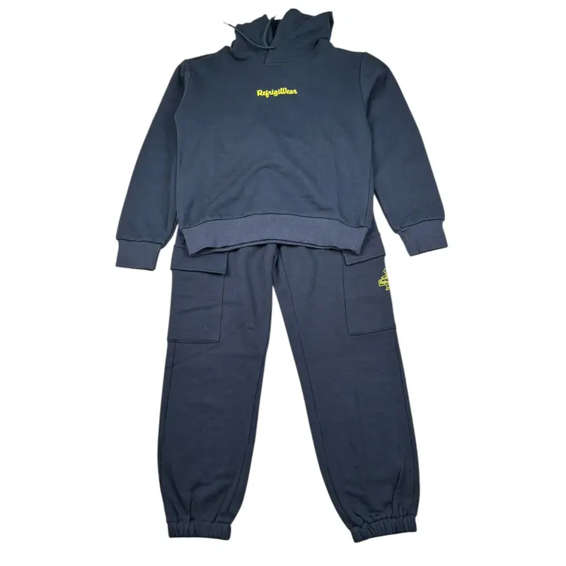 Refrigiwear Completo 2 Pezzi Felpa-Pantalone tinta unita Blu per Bambino