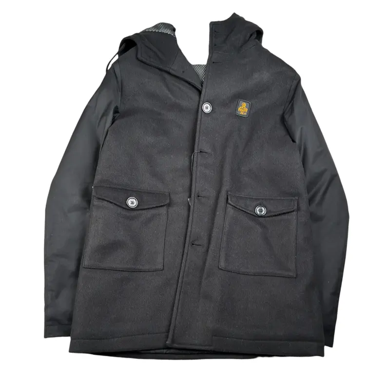 Refrigiwear Giubbino tinta unita con Zip E Cappuccio Nero per Bambino
