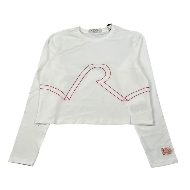 Replay Shirt Girocollo tinta unita Bianco per Bambina