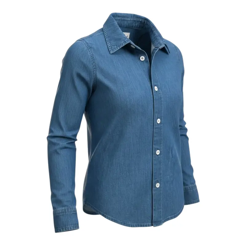 Saint Barth Camicia In Denim tinta unita Blu per Bambino