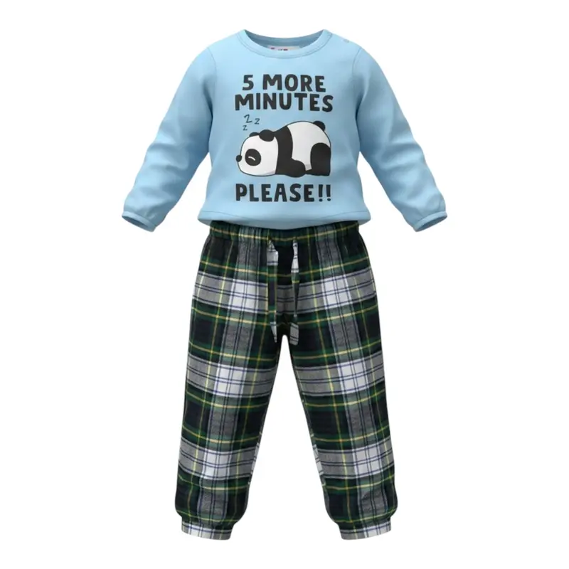 Saint Barth Completo 2Pz Pigiama Shirt-Pantalone Azzurro per Bambino