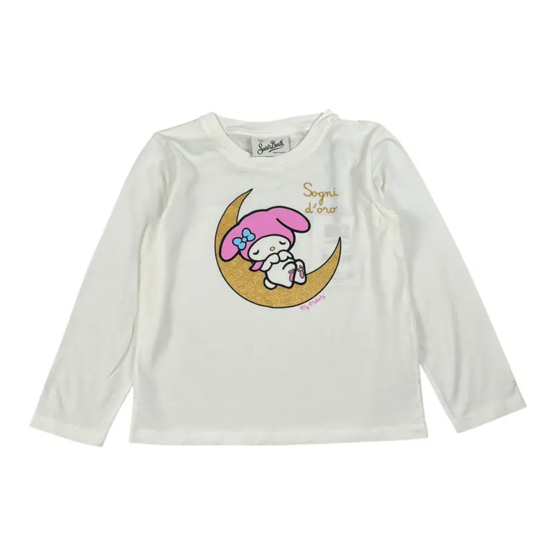 Saint Barth Completo Pigiama 2Pz Shirt-Pantalone Bianco per Bambina