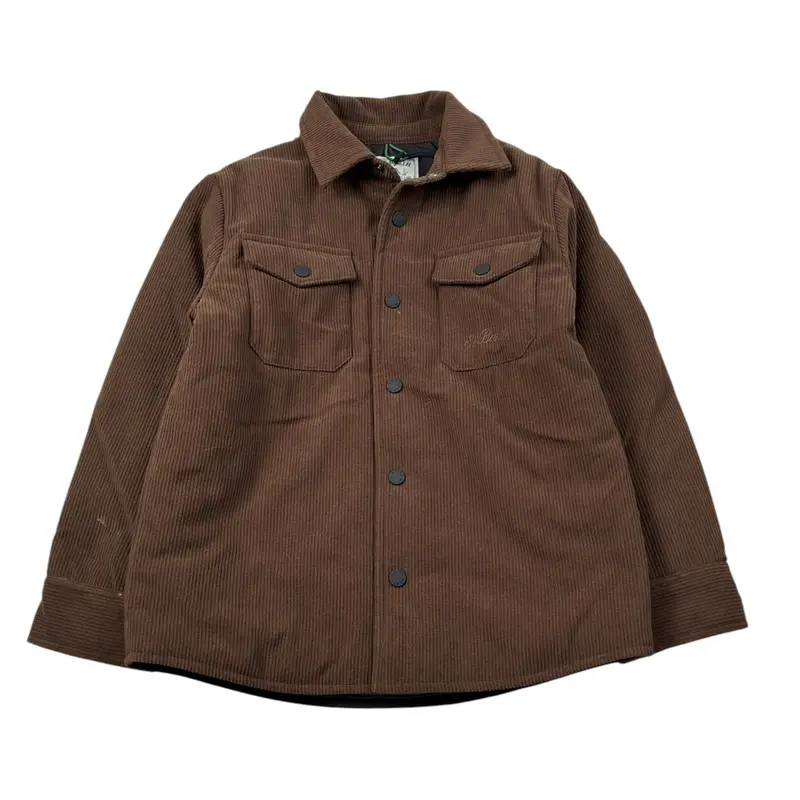 Saint Barth Giubbino Modello Camicia con Bottoni Marrone per Bambino