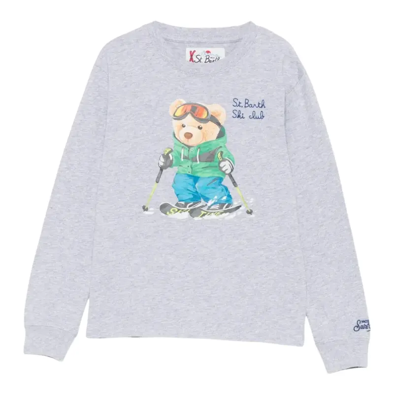 Saint Barth Shirt Girocollo tinta unita Grigio per Bambino
