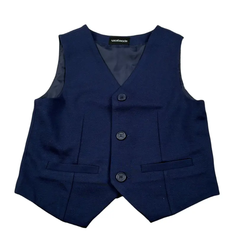 Sarabanda Gilet tinta unita Blu per Bambino