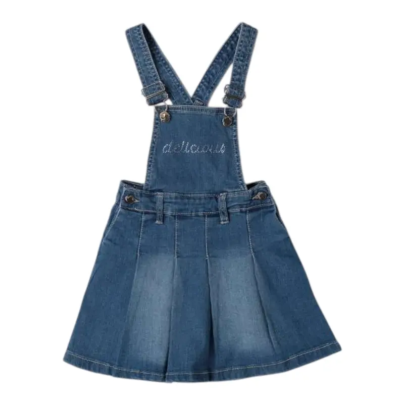 Sarabanda Salopette In Denim tinta unita Blu per Bambina