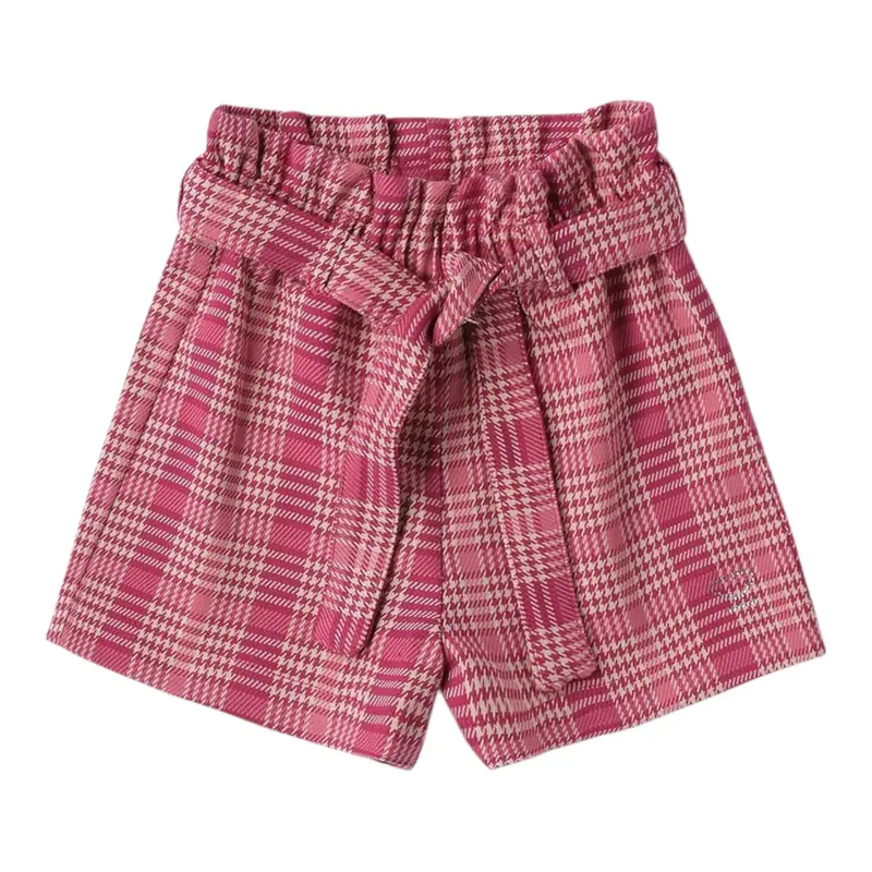 Sarabanda Short Bicolore con Microfantasia Rosa per Neonata