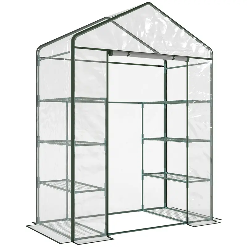 Serra da Giardino in Acciaio e PVC con Porta Avvolgibile