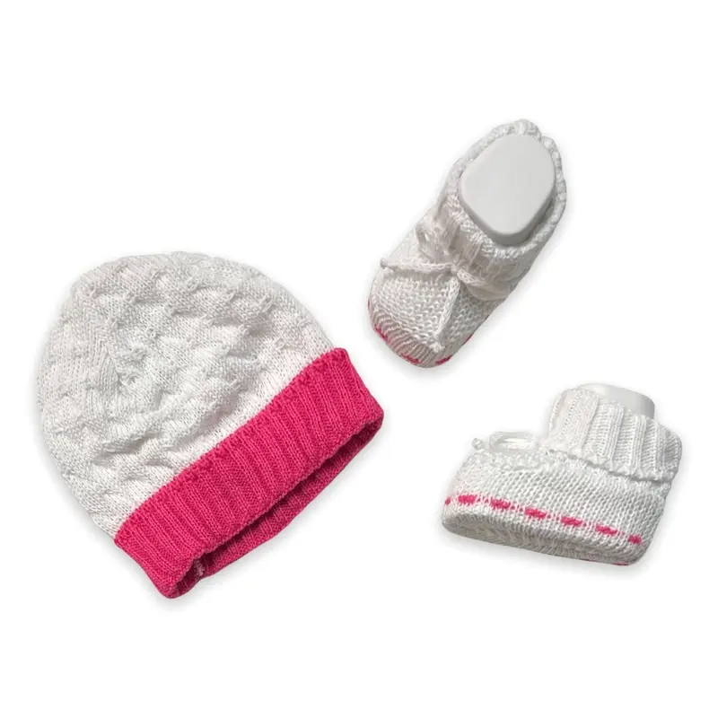 Set Cappello+Scarpe in Cotone 0/3 Mesi