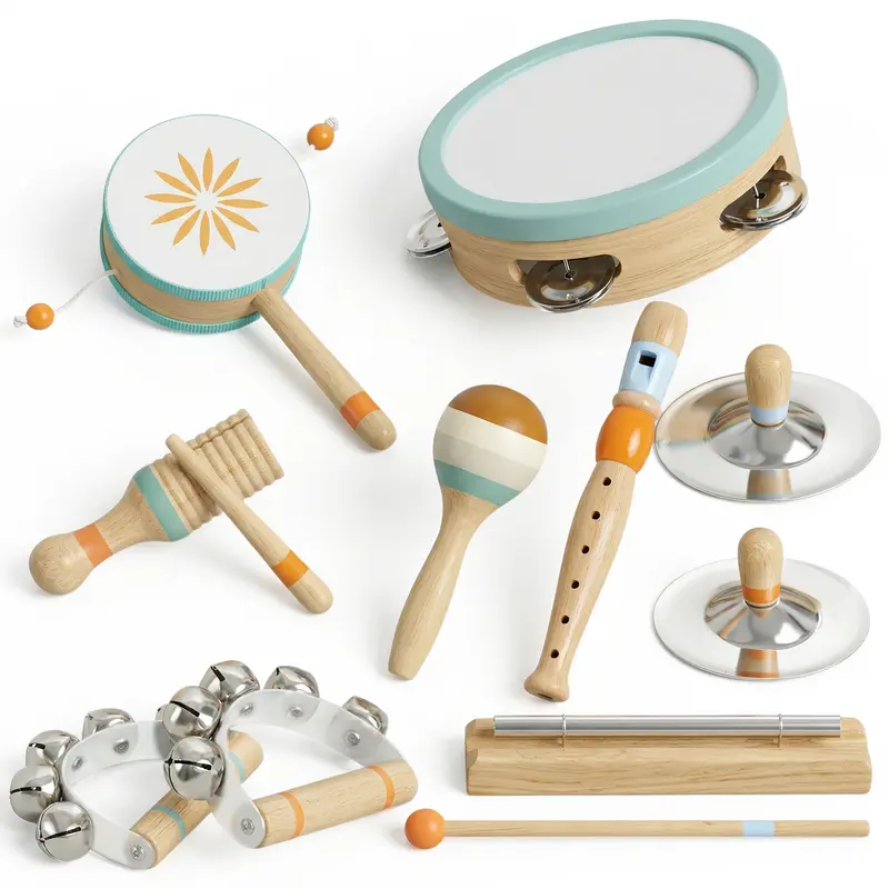Set Strumenti Musicali Montessori in Legno per Bambini