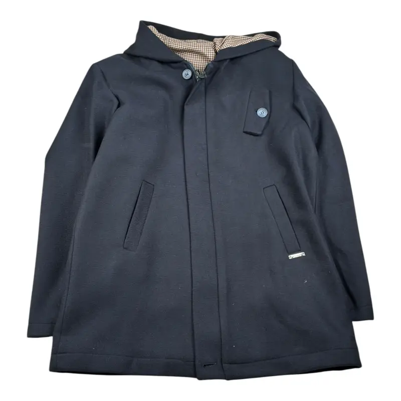 Shako' Cappotto tinta unita con Cappuccio Blu per Bambino