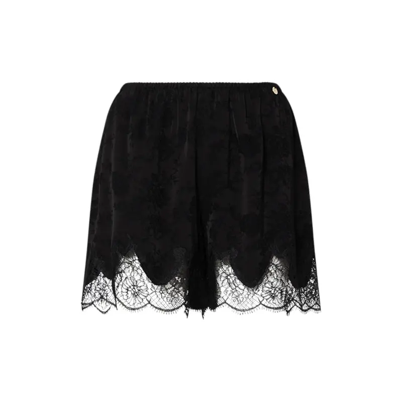 Short donna jacquard con dettagli in pizzo